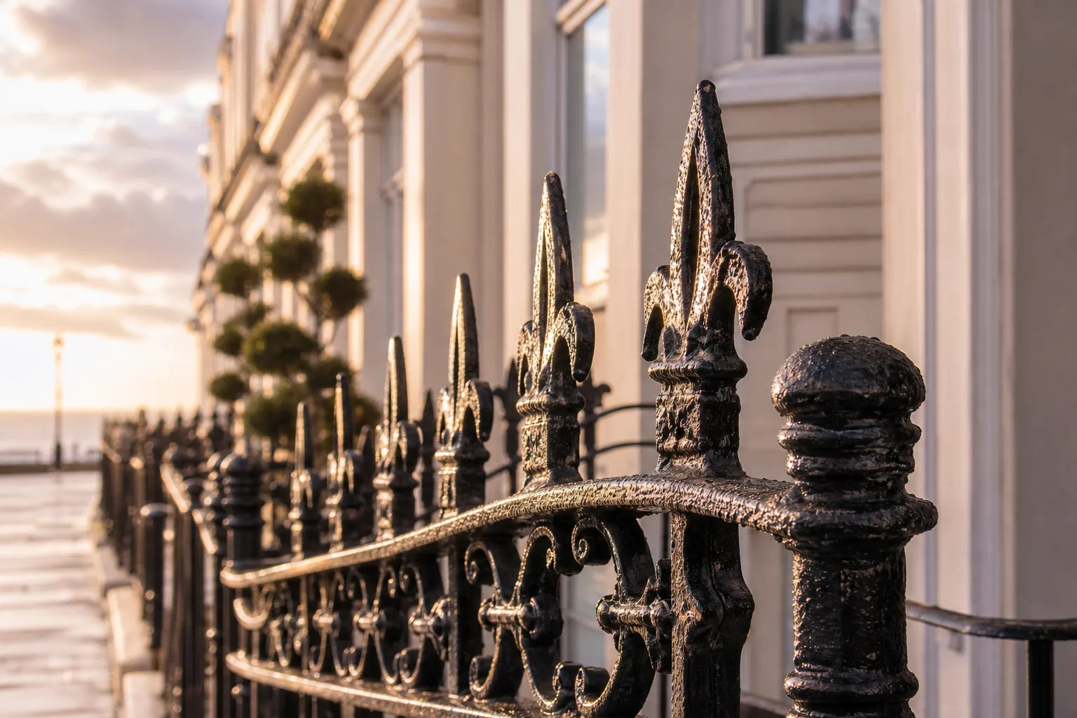 Ornate cast-iron railing outside a Kemptown townhouse